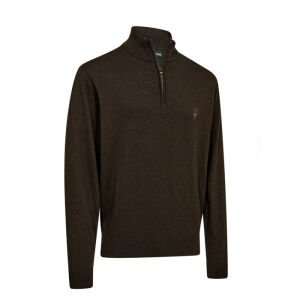 DEERHUNTER Harrington Fermuarlı Kahverengi Kazak XL