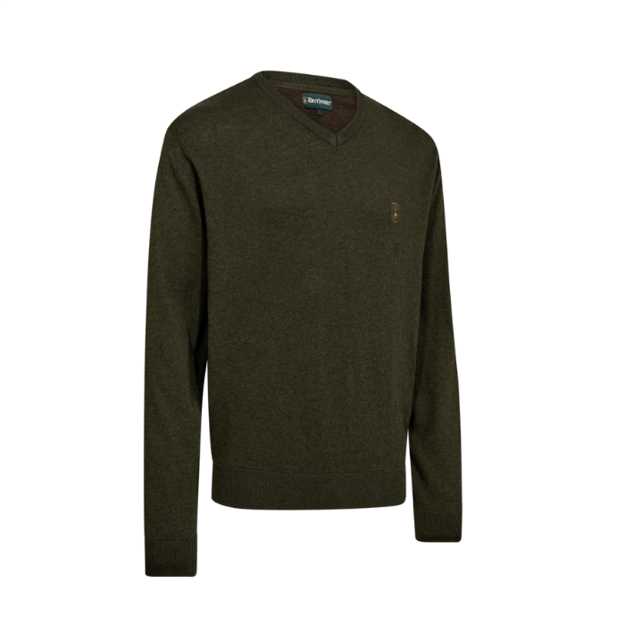 DEERHUNTER Harrington V Yaka Yeşil Kazak 2XL